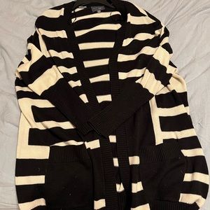 Black and white Striped cardigan
